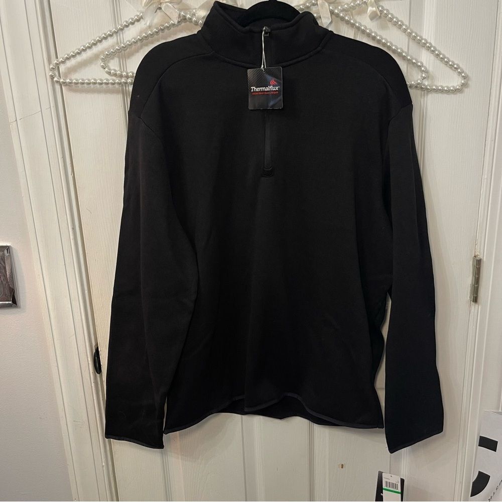 PGA Tour Men's Black Zip-Up Sweater Thermaflux